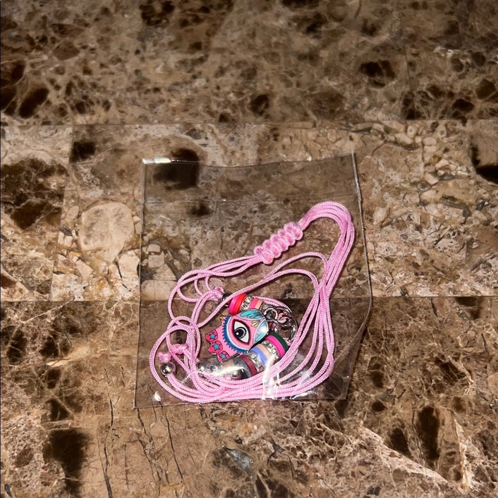 NWOT Pink Evil Eye Pendant Necklace